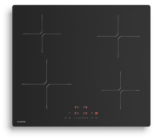 Klarstein PowerGlide indukcijska kuhalna plošča | Odpornost proti praskam | 4 kuhališča | 7400 W | 60 cm
