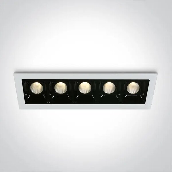 VGRADNA LED SVETILKA 5x2W WW 30deg IP20 700mA ZATEMNLJIVA BELA DM50502B/W/W