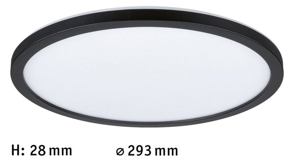 Paulmann Atria Shine LED-panel, črn, premer 29 cm, 3000 K, vklop/izklop, Črna, Dnevna soba / jedilnica, Plastika, Sodobni