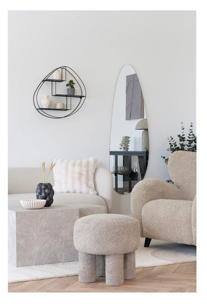 Svetlo siv tabure iz tkanine bouclé Perth – House Nordic