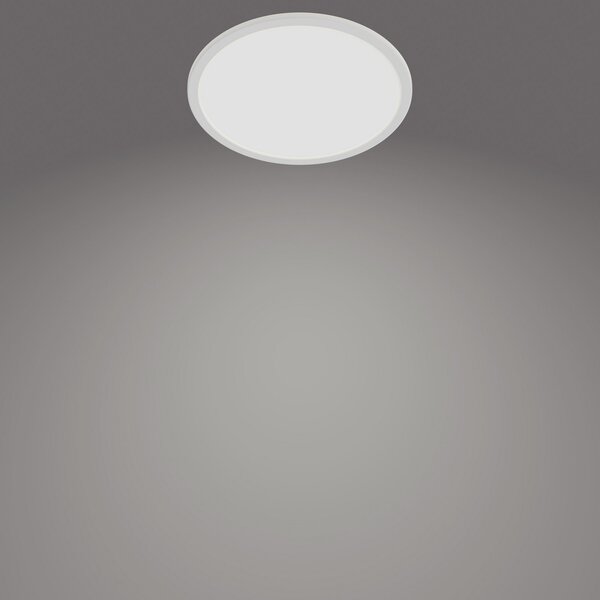 Philips SuperSlim LED IP44 Ø 24,5 cm 4.000 K bela, zatemnjen, Bela, Kopalnica, Kovina