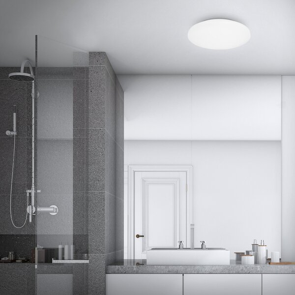 Briloner LED stropna svetilka Primer za kopalnico IP44 3.000K Ø 40cm, Bela, Kopalnica, Plastika, Sodobni