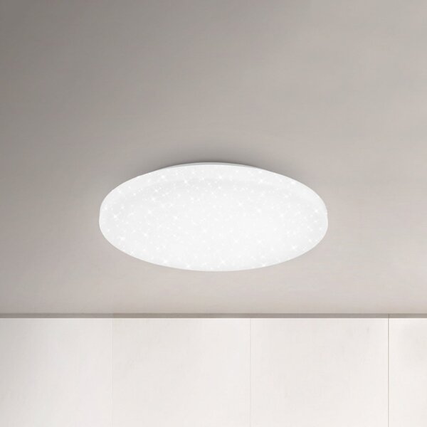 Briloner LED stropna svetilka Ohišje IP44 zvezdnato nebo 840 Ø 40cm, Bela, Kopalnica, Plastika, Sodobni