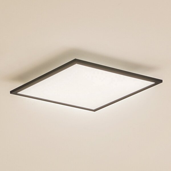 Lindby LED plošča Enhife, črna, 40 x cm, kovinska, 4.000K, Črna, Študija / pisarna, Aluminij, Sodobni