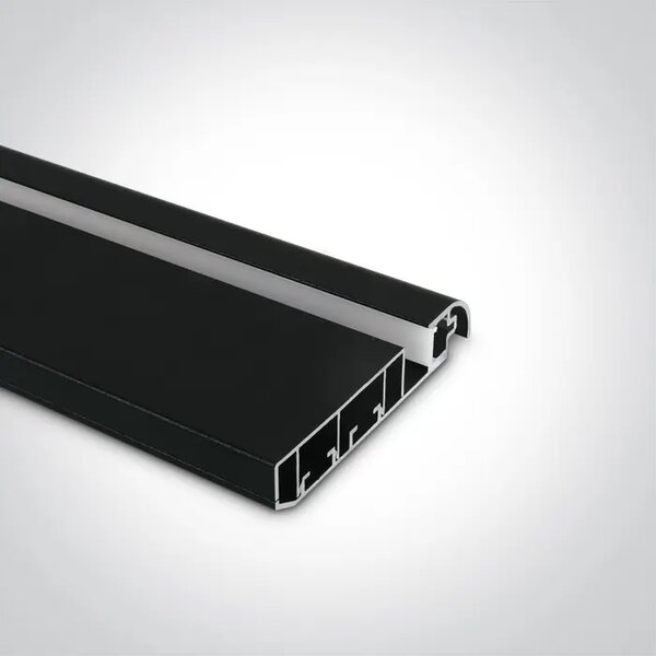 ALUMINIJASTI STENSKI PROFIL 2m 8x16mm S ČRNIM DIFUZORJEM ZA MLEKO DM7922/B