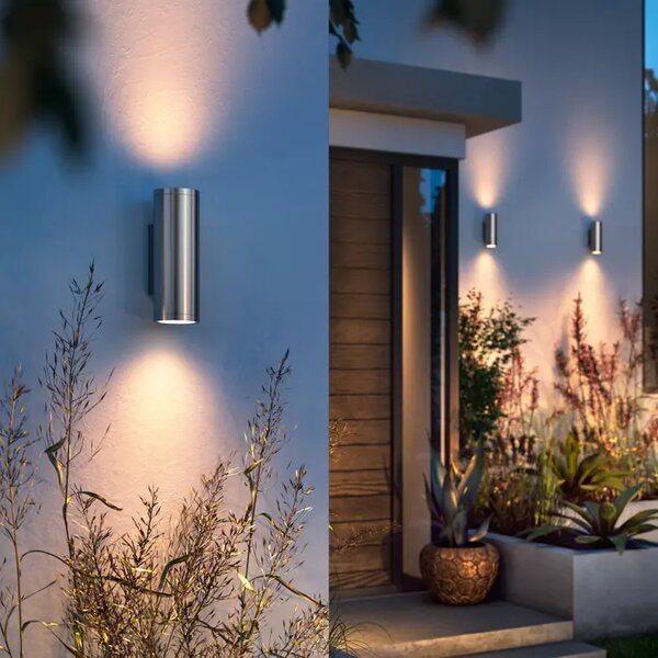 Stenska svetilka PHILIPS HUE WACA EU iz nerjavečega jekla 2x8 8718696176207