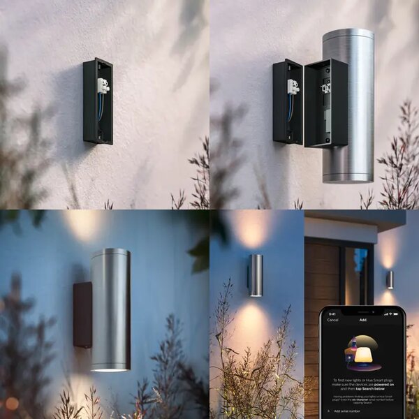 Stenska svetilka PHILIPS HUE WACA EU iz nerjavečega jekla 2x8 8718696176207