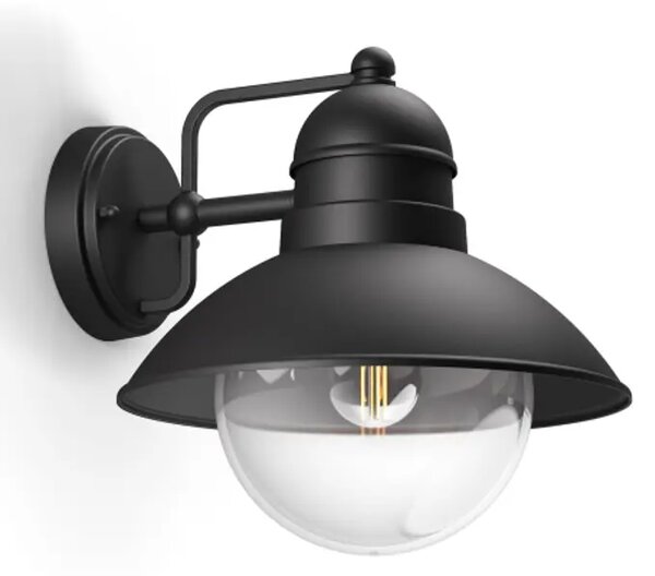 Stenska svetilka Hoverfly PHILIPS 1×E27/60W/230V IP44 ČRNA 8718696156803
