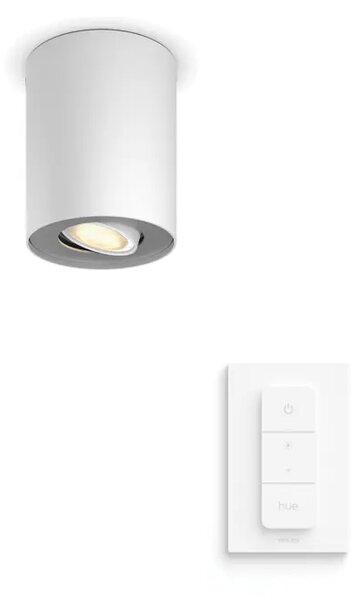 STROPNA SVETILKA Pillar Hue BELA 1x5W 2200-6500K + DALJINSKI UPRAVLJALNIK 8719514338487
