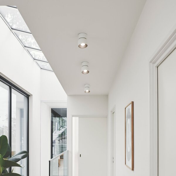 Nordlux Downlight Pitcher, bela/srebrna, 1-žarilna, kovina, GU10, zatemnjen, Bela, Dnevna soba / jedilnica, Kovina, Sodobni