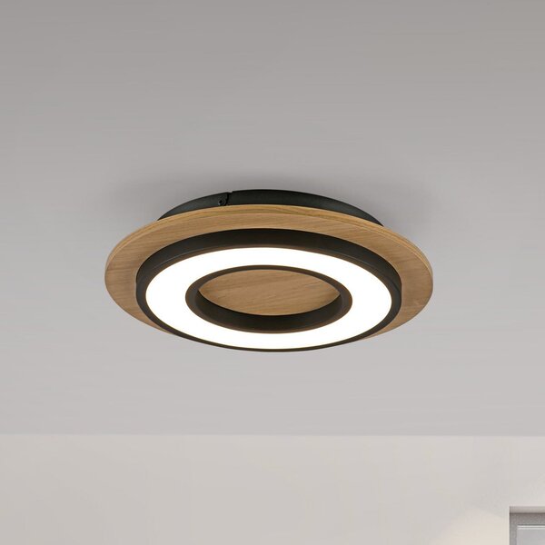 JUST LIGHT. GmbH LED stropna svetilka Tola, okrogla, les, 3.000 K, Les, Dnevna soba / jedilnica, Les, Sodobni