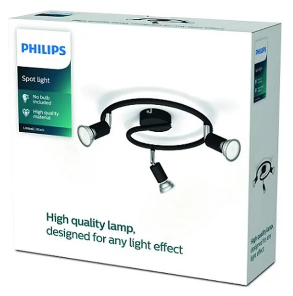 Limbali PHILIPS STROPNA SVETILKA ČRNA 3x50W 230V 8719514465251