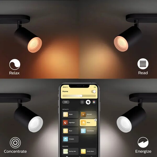 Fugato PHILIPS HUE REFLEKTOR GU10 2X5,7W/230V/ BELA+RGB ČRNA BT 8718696171523