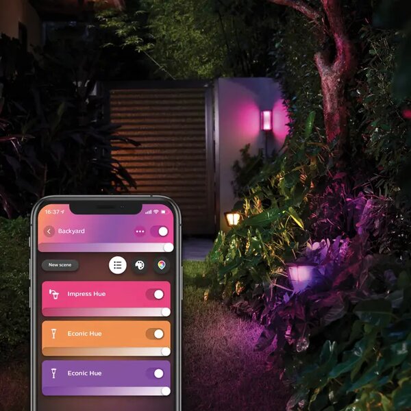 Stenska svetilka Impress PHILIPS HUE, črna 8718696174333
