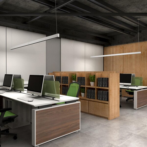 DOTLUX LED viseča svetilka STYLEfree, bela, 118 cm 50 W 4.000 K, Bela, Študija / pisarna, Aluminij, Sodobni