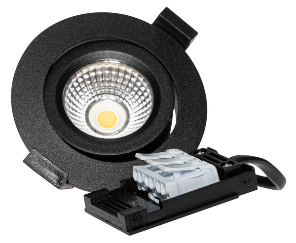 DOTLUX LED stropna svetilka za vgradnjo CIRCLEminidim, črna Ø 8,5 cm, zatemnjen, Črna, Kopalnica, Aluminij, Sodobni, Vgreznjeni strop