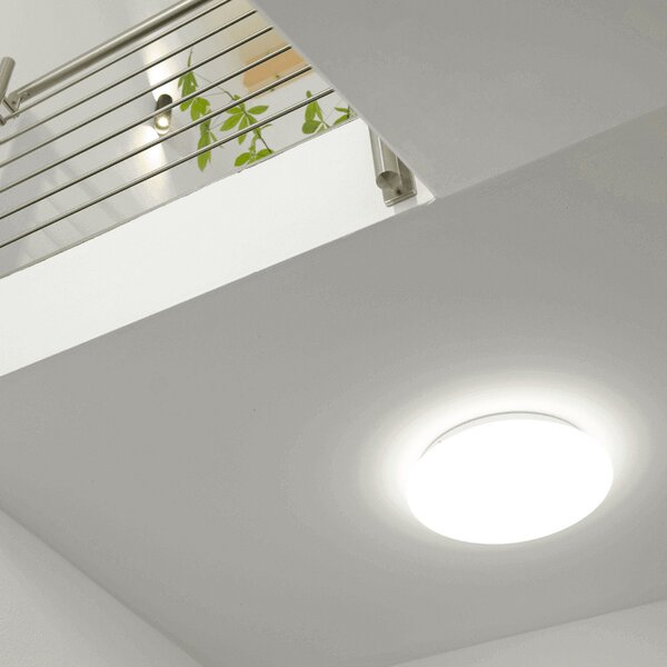 DOTLUX LED stropna svetilka LUNA, bela, Ø 49 cm, 33 W, CCT IP44, Bela, Kopalnica, Plastika, Sodobni