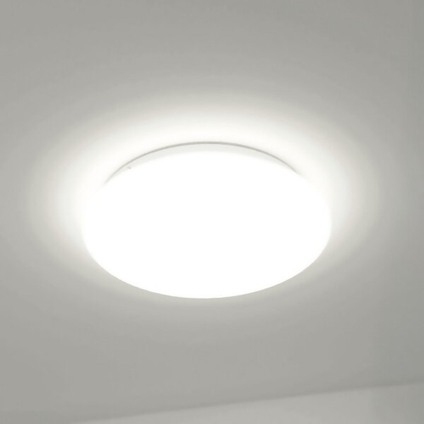 DOTLUX LED stropna svetilka LUNA, bela, Ø 49 cm, 33 W, CCT IP44, Bela, Kopalnica, Plastika, Sodobni