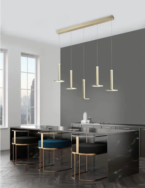 Viseča LED svetilka PALENCIA 50W/3000K/3946lm/IP20/MEDENINA ZLATA NL1703301203