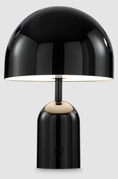 Tom Dixon Akku-namizna svetilka BELL PORTABLE, črna, 28 cm IP44, zatemnjen, Črna, Dnevna soba / jedilnica, Plastika, Dizajn