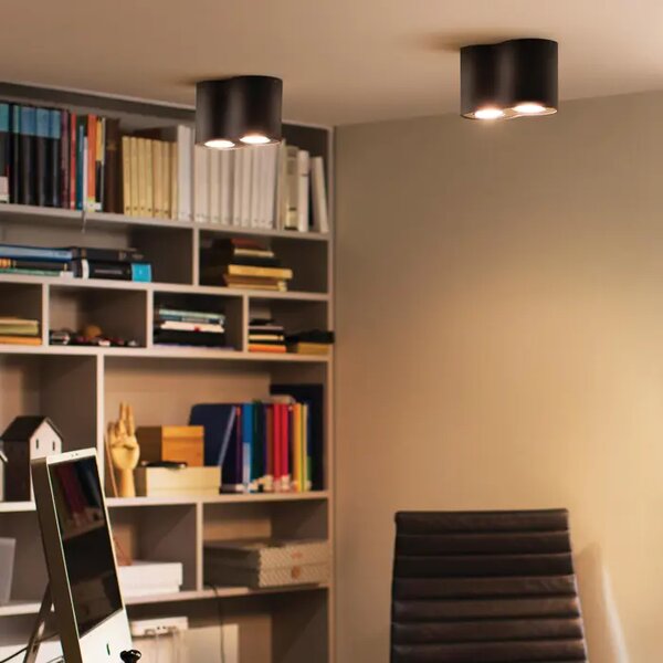 STROPNA SVETILKA Pillar Hue ČRNA 2x5W 2200-6500K + DALJINSKI UPRAVLJALNIK 8719514338425