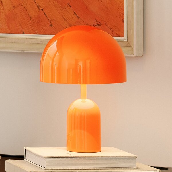 Tom Dixon Akku-namizna svetilka BELL PORTABLE, rdeča, 28 cm IP44, zatemnjen, Rdeča, Dnevna soba / jedilnica, Plastika, Dizajn