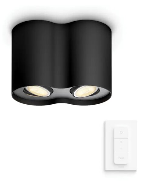 STROPNA SVETILKA Pillar Hue ČRNA 2x5W 2200-6500K + DALJINSKI UPRAVLJALNIK 8719514338425