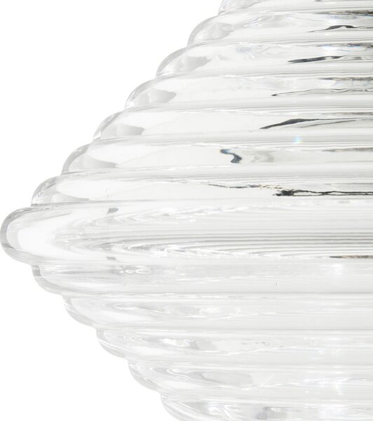Tom Dixon LED obesna svetilka Press Cone, prozorna, Ø 34 cm, 927, zatemnjen, Prozorna, Dnevna soba / jedilnica, Steklo, Dizajn