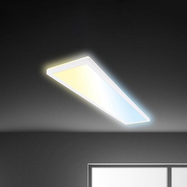Briloner LED plošča Tava CCT, bela, 98 x 20 cm, osvetlitev, plastika, zatemnjen, Bela, Študija / pisarna, Plastika