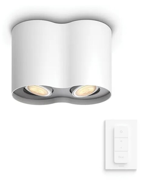 STROPNA SVETILKA Pillar Hue BELA 2x5W 2200-6500K + DALJINSKI UPRAVLJALNIK 8719514338463