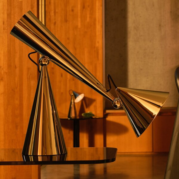 Tom Dixon LED namizna svetilka Pose Task Light, zlata, 41 cm, zatemnjen, Zlata / medeninasta, Dnevna soba / jedilnica, Plastika, Dizajn
