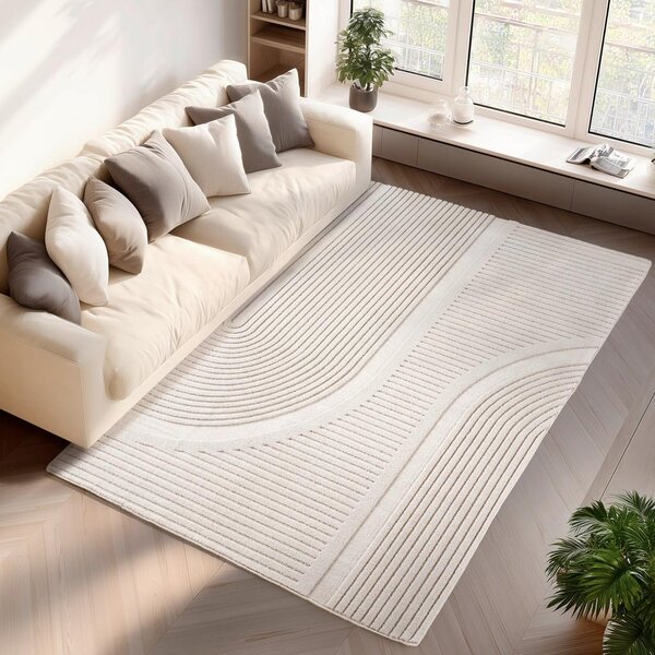 Novel Ravno Tkana Preproga Pompei, Krem Barva, 120x170cm