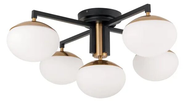 STROPNA SVETILKA JOSEPHINE 5×E27/LED/230V Ø73,5 cm ČRNA DLU1841/4+1