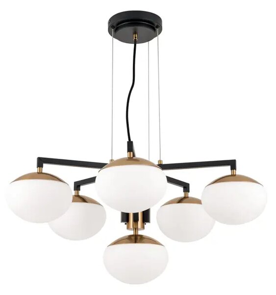 LESTENEC JOSEPHINE 6×E27/LED/230V O73,5 cm ČRN LU1841/5+1