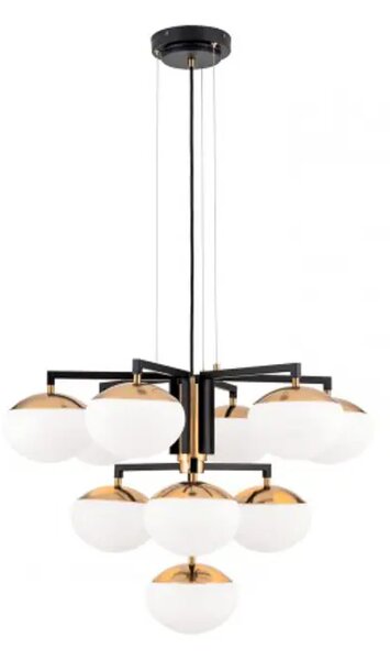 LESTENEC JOSEPHINE 10×E27/LED/230V O73,5 cm ČRN (Kopija) LU1841/6+3+1