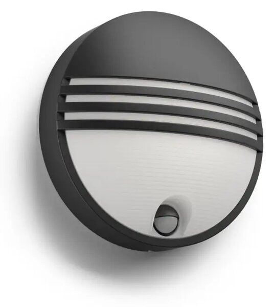 STENSKA SVETILKA YARROW S SENZORSKIM LED 6W/600lm/2700K/IP44/ČRNA 17297/30/16