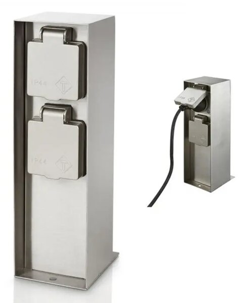 VTIČNICA NA DROB IP44/NEREJOČE JEKLO/INOX/BOČNA OZEMLJITEV 17108/47/16