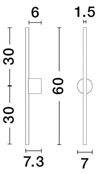 ADEN STENSKA SVETILKA LED 10W/3000K/342lm/IP20/ ČRNA NL9081102