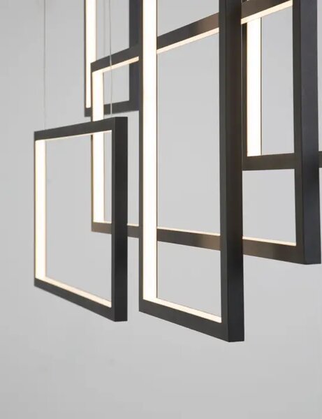 Viseča LED svetilka Cornice 91W/3000K/4860lm/DIMM/IP20/ ČRNA NL9142765
