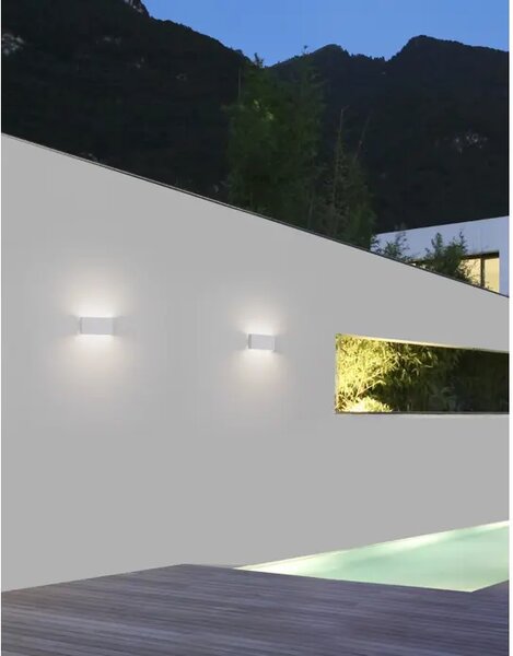 ZUNANJA STENSKA SVETILKA MILE LED 2x5W/3000K/550lm/IP54/BELA NL9262111