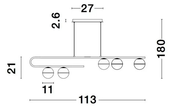VISEČA SVETILKA CANTON G9 /IP20/ MEDENINASTA ZLATA V BELI BARVI NL9960616