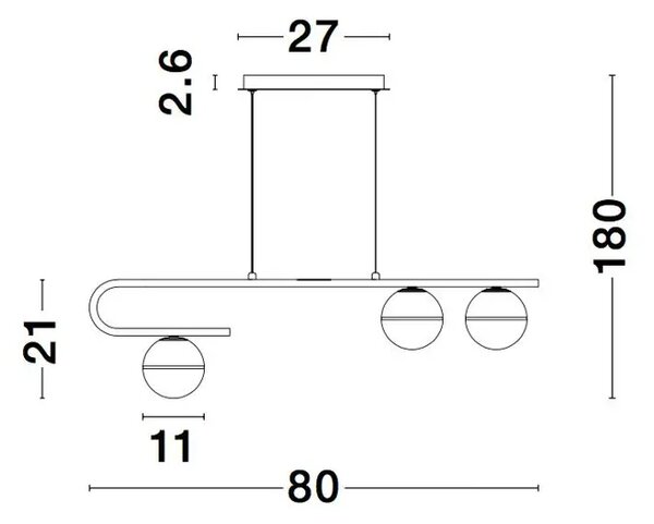 VISEČA SVETILKA CANTON G9 /IP20/ MEDENINASTA ZLATA V BELI BARVI NL9960615