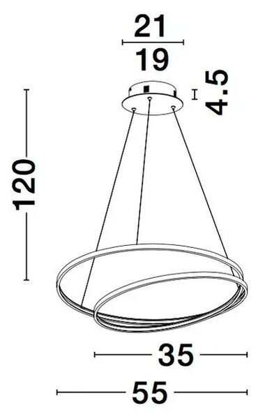 VISEČA LED SVETILKA GRANIA 25W/3000K/1900lm/DIMM/IP20/ČRNA NL9818511