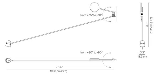 STENSKA SVETILKA CONTERBALANCE D73N LED 16W 2700K RDEČA LP1D73N0000007
