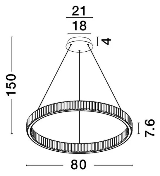 Viseča LED svetilka AURELIA 47W/3500K/4895lm/DIMM/IP20/ZLATA NL9333076