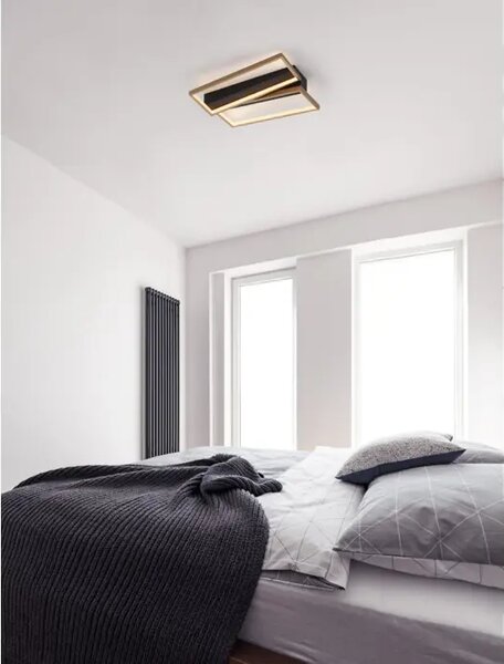 ELISE LED STROPNA SVETILKA 28 W ZATEMNILNA ČRNO-ZLATA MEDENINASTA NL9248113
