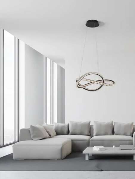Viseča LED svetilka GINEVRA 56W/3000K/3750lm/DIMM/IP20/ ČRNA NL9748160