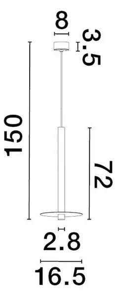 Viseča LED svetilka DANDIA 6W/3000K/365lm/IP20/ČRNA NL9540201