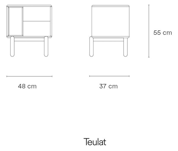 Temno siva nočna omarica Corvo - Teulat