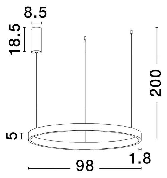 VISEČA LED SVETILKA ELOWEN 106W/3000K/4899lm/DIMM/IP20/BELA NL9345667